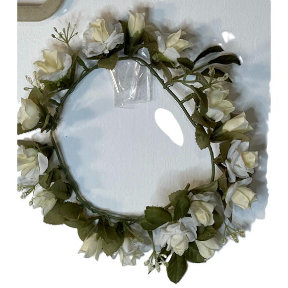 First Communion Dress Girls Size M White Sheer Lined Bows Peals Lace Satin Trim - Picture 9 of 16